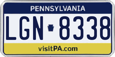 PA license plate LGN8338