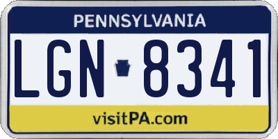PA license plate LGN8341