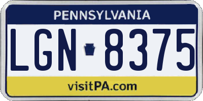 PA license plate LGN8375
