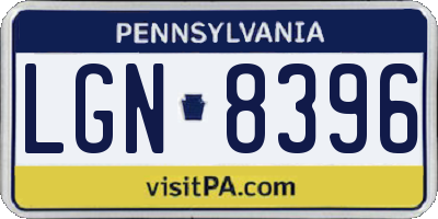 PA license plate LGN8396