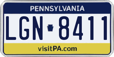 PA license plate LGN8411