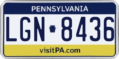 PA license plate LGN8436