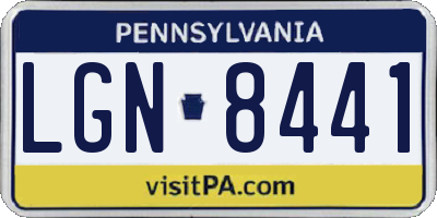 PA license plate LGN8441