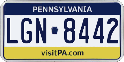 PA license plate LGN8442