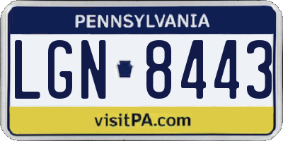 PA license plate LGN8443