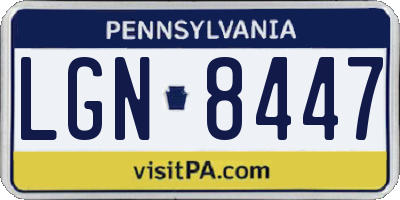 PA license plate LGN8447