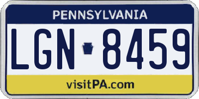 PA license plate LGN8459