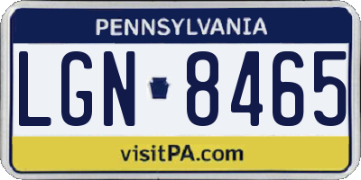 PA license plate LGN8465