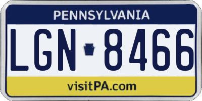 PA license plate LGN8466
