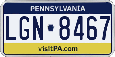 PA license plate LGN8467