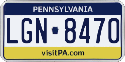 PA license plate LGN8470