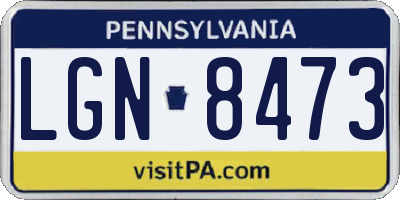 PA license plate LGN8473
