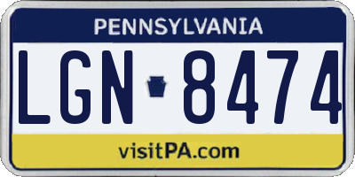 PA license plate LGN8474
