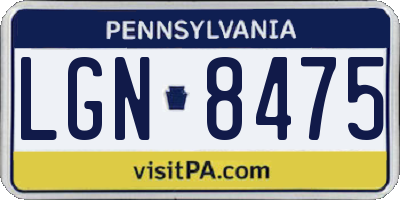 PA license plate LGN8475