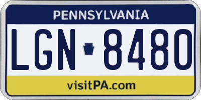 PA license plate LGN8480