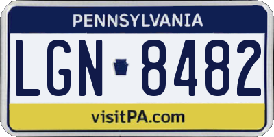 PA license plate LGN8482