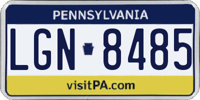 PA license plate LGN8485