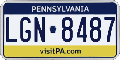 PA license plate LGN8487