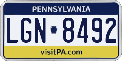 PA license plate LGN8492