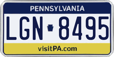 PA license plate LGN8495