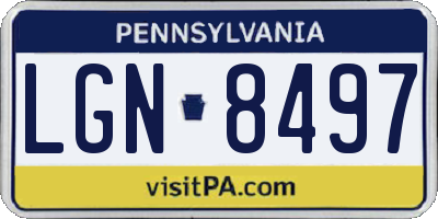 PA license plate LGN8497