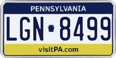 PA license plate LGN8499