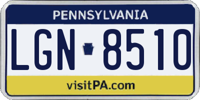 PA license plate LGN8510