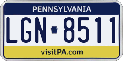 PA license plate LGN8511