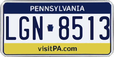 PA license plate LGN8513