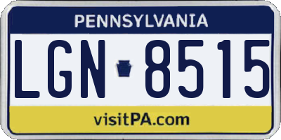 PA license plate LGN8515
