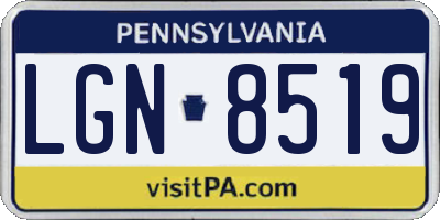 PA license plate LGN8519