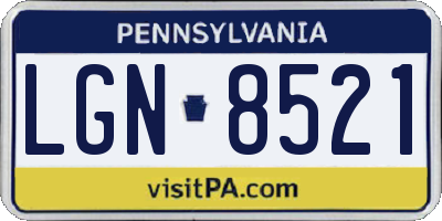 PA license plate LGN8521