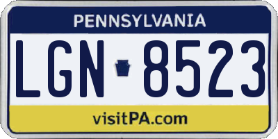 PA license plate LGN8523