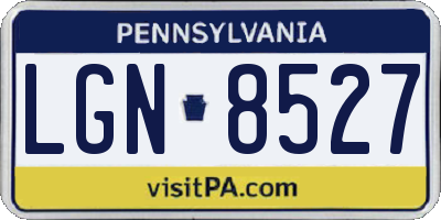 PA license plate LGN8527