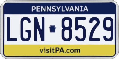 PA license plate LGN8529