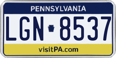 PA license plate LGN8537