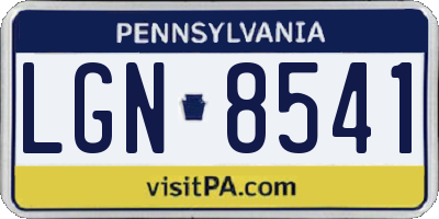 PA license plate LGN8541