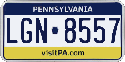 PA license plate LGN8557