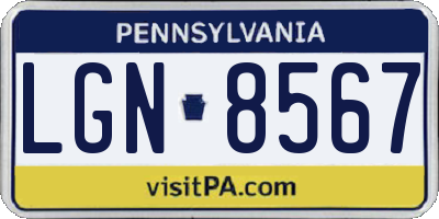 PA license plate LGN8567