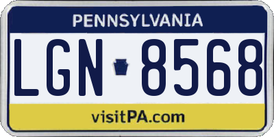 PA license plate LGN8568