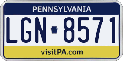 PA license plate LGN8571
