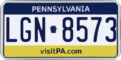 PA license plate LGN8573