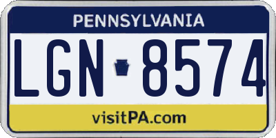 PA license plate LGN8574