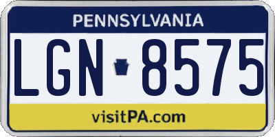 PA license plate LGN8575
