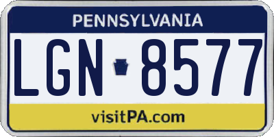 PA license plate LGN8577