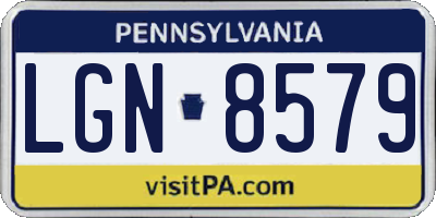 PA license plate LGN8579