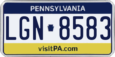 PA license plate LGN8583