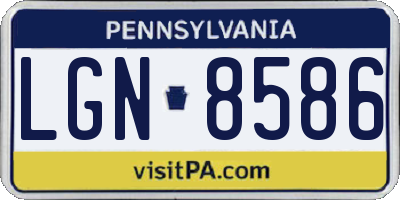 PA license plate LGN8586