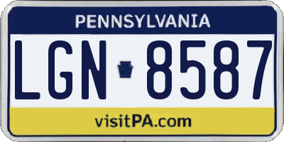 PA license plate LGN8587