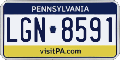 PA license plate LGN8591